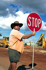 Roadworks At Wooroolin